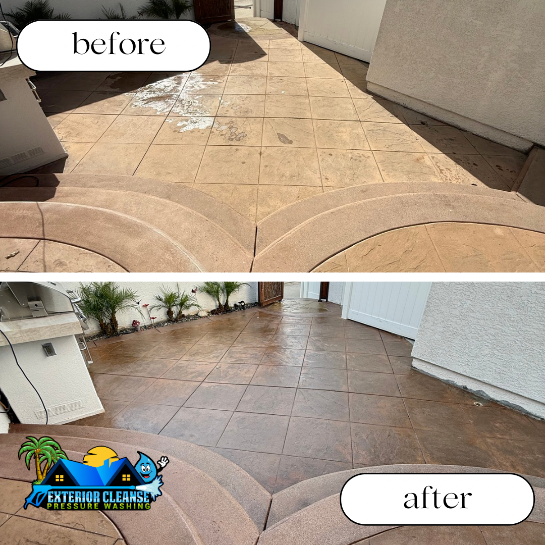 Stamped Concrete Restoration & Sealing in Manhattan Beach, CA – Bringing Back Color & Shine